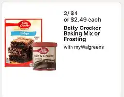 Walgreens Betty Crocker Baking Mix or Frosting offer