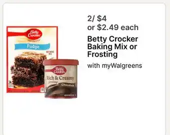 Walgreens Betty Crocker Baking Mix or Frosting offer