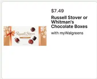 Walgreens Russell Stover or Whitman's Chocolate Boxes offer