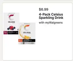 Walgreens 4-Pack Celsius Sparkling Drink offer