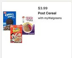 Walgreens Post Cereal offer
