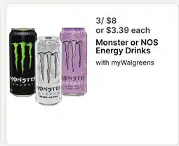 Walgreens Monster or NOS Energy Drinks offer