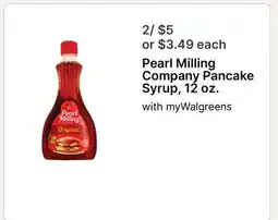 Walgreens Pearl Milling Company Pancake Syrup, 12 oz offer