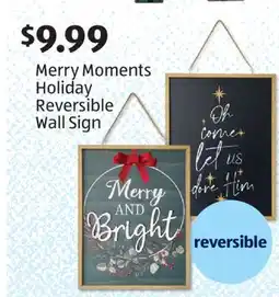 Aldi Merry Moments Holiday Reversible Wall Sign offer
