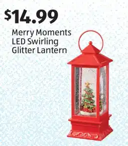 Aldi Merry Moments LED Swirling Glitter Lantern offer