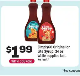 Grocery Outlet SimplyGO Original or Lite Syrup offer