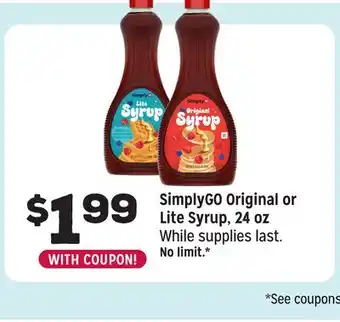 Grocery Outlet SimplyGO Original or Lite Syrup offer
