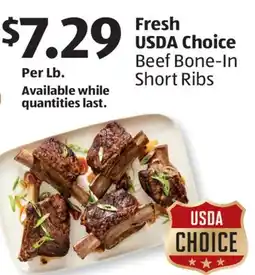 Aldi Fresh USDA Choice Beef Bone-In Short Ribs offer