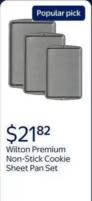 Walmart Wilton Premium Non-Stick Cookie Sheet Pan Bakeware Set 3-Piece, Packaging May Vary offer