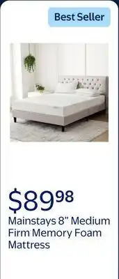 Walmart Mainstays 8 Medium Firm Memory Foam Mattress offer