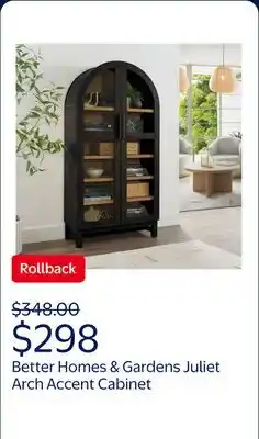 Walmart Better Homes & Gardens Juliet Arch Accent Cabinet, Black Finish offer