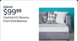 Walmart Cool Gel 4.5 Queen Memory Foam Sofa Replacement Mattress offer