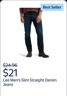 Walmart Lee Men's Slim Straight Denim Jeans with Stretch offer