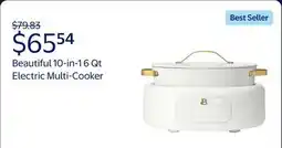 Walmart Beautiful 10 in 1, 6 Qt Electric Multi-Cooker, White Icing by Drew Barrymore offer