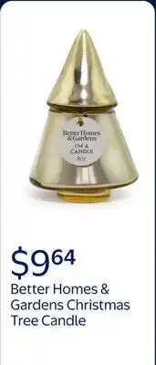 Walmart Better Homes & Gardens 1-Wick Metallic Glass Christmas Tree Candle, Cinnamon Buttercream offer