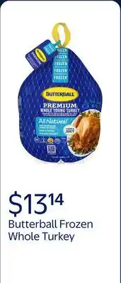 Walmart Butterball Frozen Whole Turkey, All Natural offer