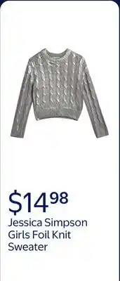 Walmart Jessica Simpson Girls Foil Knit Sweater offer