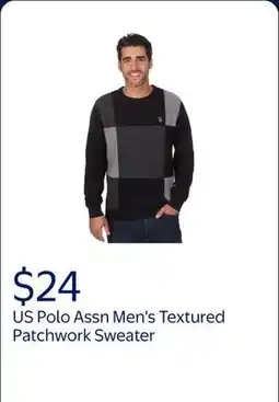 Walmart US Polo Assn Men's Textured Patchwork Sweater offer
