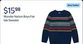 Walmart Wonder Nation Boys Fair Isle Sweater with Long Sleeves offer