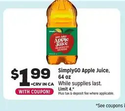 Grocery Outlet SimplyGO Apple Juice offer
