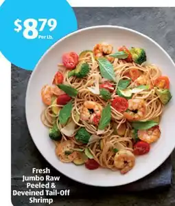Aldi Fresh Jumbo Raw Peeled & Deveined Tail-Off Shrimp offer