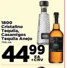 Superior Grocers 1800 Cristalino Tequila, Casamigos Tequila Anejo offer