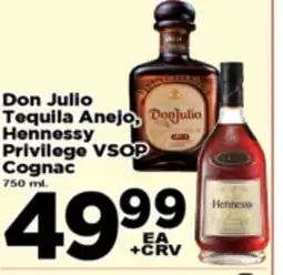 Superior Grocers Don Julio Tequila Anejo, Hennessy, Privilege VSOP Cognac offer