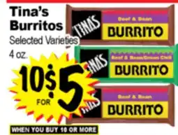 Superior Grocers Tina's Burritos offer