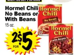 Superior Grocers Hormel Chili No Beans or With Beans offer
