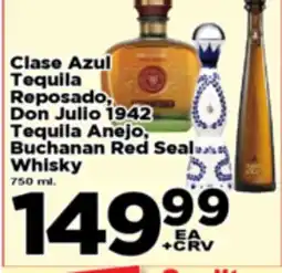 Superior Grocers Clase Azul Tequila Reposado, Don Julio 1942 Tequila Anejo, Buchanan Red Seal Whisky offer