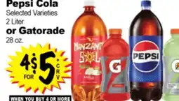 Superior Grocers Pepsi Cola Selected Varieties 2 Liter or Gatorade 28 oz offer