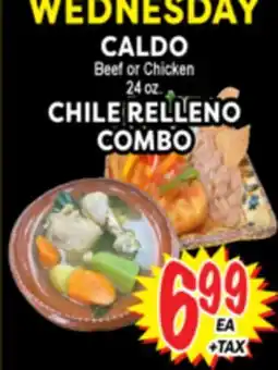 Superior Grocers CALDO, Beef or Chicken 24 oz., CHILE RELLENO offer