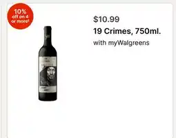 Walgreens 19 Crimes, 750ml offer