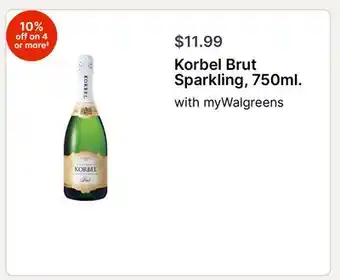 Walgreens Korbel Brut Sparkling, 750ml offer