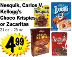 Superior Grocers Nesquik, Carlos V, Kellogg's Choco Krispies or Zucaritas offer
