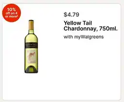 Walgreens Yellow Tail Chardonnay, 750ml offer