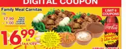Superior Grocers Family Meal Carnitas offer