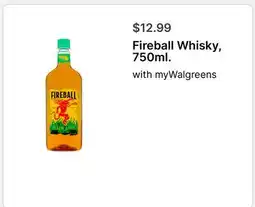 Walgreens Fireball Whisky, 750ml offer