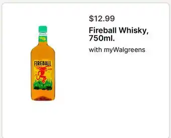 Walgreens Fireball Whisky, 750ml offer