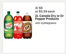 Walgreens 2L Canada Dry or Dr Pepper Products offer