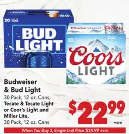 Vallarta Supermarkets Budweiser & Bud Light offer