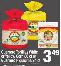 Super King Markets Guerrero Tortillas White or Yellow Corn 80 ct or Guerrero Riquisima 24 ct offer