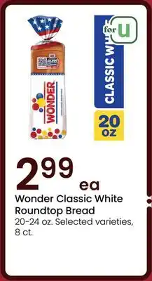 Albertsons Wonder Classic White Roundtop Bread offer