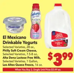 Vallarta Supermarkets El Mexicano Drinkable Yogurts offer