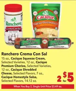 Vallarta Supermarkets Ranchero Crema Con Sal offer