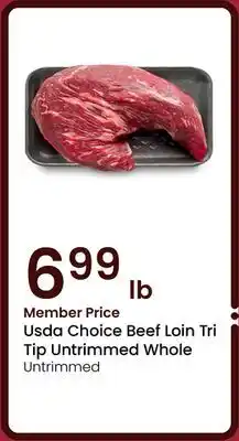Albertsons Usda Choice Beef Loin Tri Tip Untrimmed Whole offer