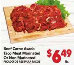 Vallarta Supermarkets Beef Carne Asada Taco Meat Marinated Or Non Marinated / PICADO DE RES PARA TACOS offer
