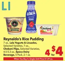 Vallarta Supermarkets Reynaldo's Rice Pudding offer
