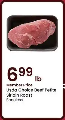 Albertsons Usda Choice Beef Petite Sirloin Roast offer