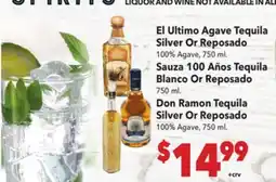 Vallarta Supermarkets Ultimo Agave Tequila Silver Or Reposado offer